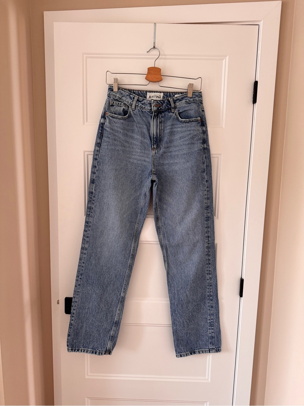 Dynamite Justina Medium Blue Straight Leg Jeans - Long